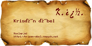 Krisán Ábel névjegykártya