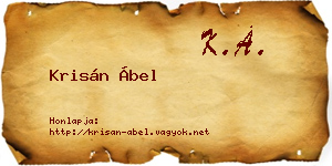 Krisán Ábel névjegykártya