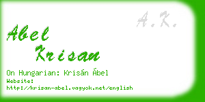 abel krisan business card